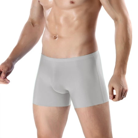 

Men Ultra-thin Breathable Ice Silk U Convex Underwear Boxer Briefs for Summer 3XL