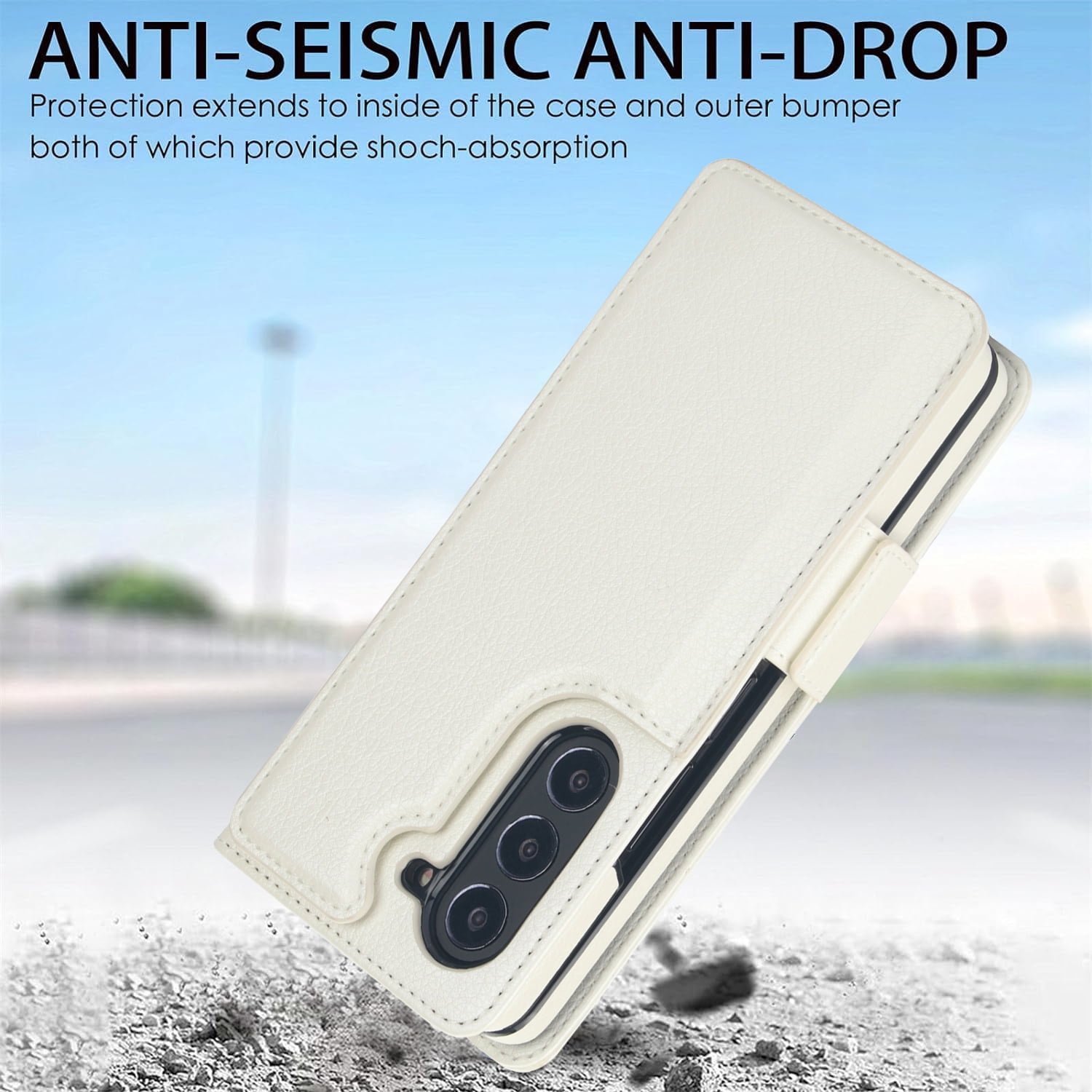 Wallet Case for Samsung Galaxy Z Fold 7 with S-Pen Holder and Credit Card Slots, Premium PU Leather RFID Blocking Magnetic Closure Flip Phone Case Cover for Samsung Galaxy Z Fold 7, White