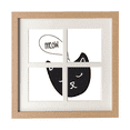 thumbnail image 1 of Tête de Chat Noir Miaulement Animal Cadre Mur Table Affichage 4 Ouvertures Image, 1 of 3