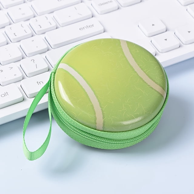 1pc Mini Basketball/Football/Baseball Printed Coin Bag, Multi-functional Zipper Round Coin Purse, Portable Storage Bag