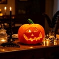 thumbnail image 5 of QuanTara Large LED Pumpkin Light - 20" Blow Mold Halloween Decoration, Weather-Resistant Plastic Jack-o'-Lantern for Entryways, Retail Windows & Commercial Displays, 5 of 7