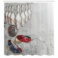 thumbnail image 3 of Ambesonne Bowling Shower Curtain, Grunge Objects, 69"Wx70"L, Pale Grey Dark Blue, 3 of 3
