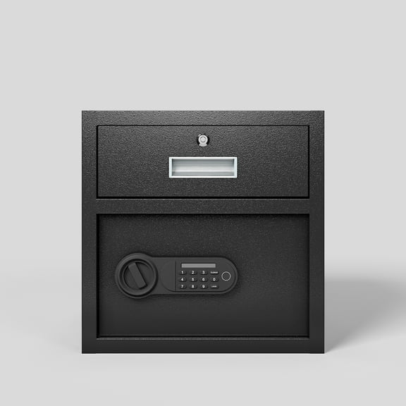 Yoneston 1.69 Cubic feet Security Safe with Electronic Keypad & Lockable Drawers, Steel Secure Storage for Cash Jewelry Documents, Black