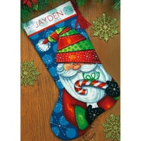Sweet Santa Stocking Needlepoint Kit-16" Long Stitched In Floss