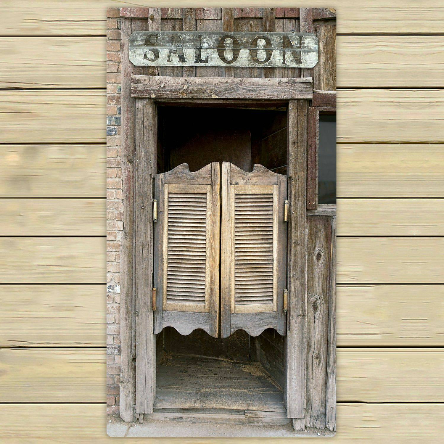 ECZJNT Old Western Swinging Saloon Doors Saloon Sign Beach Bath Towels