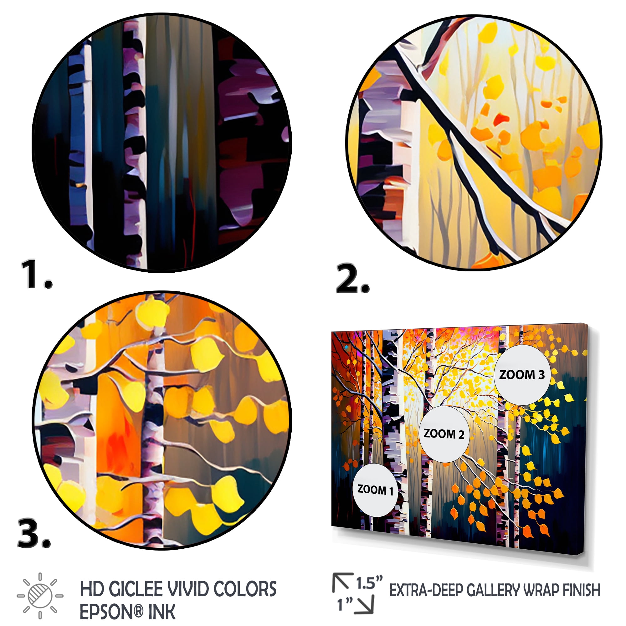 Designart Autumn Birch Trees Forest I Canvas Wall Art