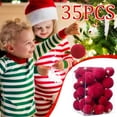 thumbnail image 4 of Axiiglly 35Pcs Christmas Balls Ornaments, Shatterproof Velvet Christmas Balls Set for Xmas Trees Hanging Balls Decorations, Home Holiday Party Indoor Outdoor Decor(Multi-Size, Burgundy), 4 of 5