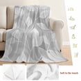 thumbnail image 5 of Silver Gray Leaves Blanket Soft Cozy Warm Twin Blanket for Bed, Plush Fuzzy Flannel Fleece Blankets for Sofa, Vintage Abstract Branch Botanical Throw Blankets for Couch, Gifts for Men, 60"x80", 5 of 9