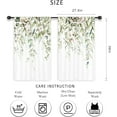 thumbnail image 2 of Sage Green Eucalyptus Leaves Kitchen Curtains Short Small Rustic Spring Cotton Flower Floral Wooden Plant Rod Pocket Farmhouse Bedroom Living Room Treatment Fabric 2 Panels 27.5Wx39H Inch, 2 of 6