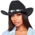 thumbnail image 1 of Sombrero de vaquero Bawnhaw de fieltro Fedora Vintage Rodeo Outback negro, 1 of 7