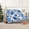 thumbnail image 7 of Yayeee Throw Blanket for Couch Soft Warm 50" x 60" Sofa Chair Bed Decoration, Blue Floral Pattern, 7 of 7