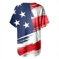 thumbnail image 4 of BRGZLK Women's Independence Day Plus Size Tops Classic American Flag Print Tees Loose V Neck Short Sleeve Blouse T-Shirt White M, 4 of 5