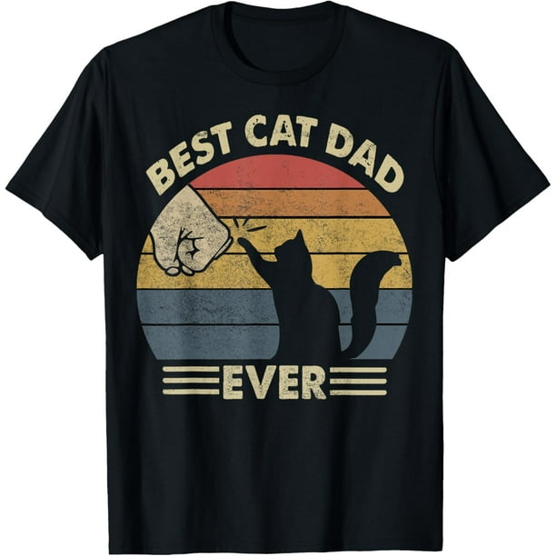 Cat-Camiseta Men Best Cat Dad Ever divertida Dad Men's T-Camiseta