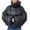 Black, variant on Jinhomg Winter Fluffy Coat for Women Casual Comfy Solid Button Down Puffer Jacket Thermal Long Sleeve Stand Collar Outerwear Sales Today Clearance Green M