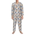 thumbnail image 3 of Sikiie Pirate skulls Print Mens Pajama Set, Soft Warm Long Sleeve Sleepwear, Cozy Button-Down Pjs for Men-Small, 3 of 7