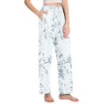 thumbnail image 2 of Dailycode Women's Pajama Pants Wide Leg Lounge Pj Bottoms With Pockets Elegant Vintage Flower on Grid, 2 of 7