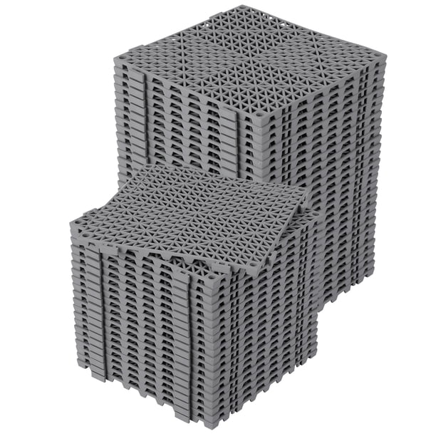 Yeshouse Paquete de 50 baldosas entrelazadas para suelo, 30 x 30 cm, de PVC suave, antideslizantes, con orificios de drenaje, cojín modular impermeable para gimnasio, cocina, piscina y garaje