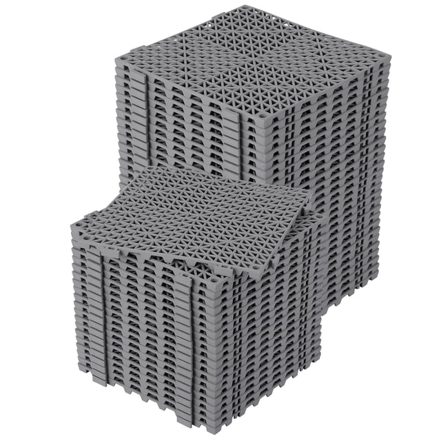 Yeshouse Paquete de 50 baldosas entrelazadas para suelo, 30 x 30 cm, de PVC suave, antideslizantes, con orificios de drenaje, cojín modular impermeable para gimnasio, cocina, piscina y garaje