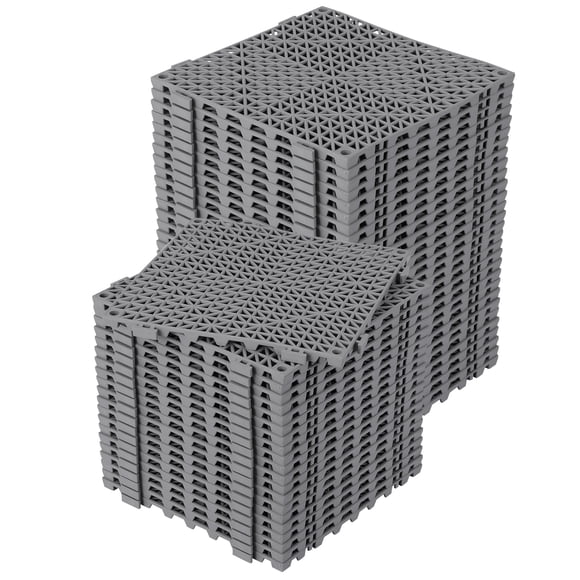 Yiwa Ensemble de 50 Dalles de Sol Emboîtables, Tapis Rembourrés Imperméables en PVC Souple 12x12 Pouces avec Trous de Drainage pour Usage Intérieur/extérieur