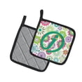 thumbnail image 2 of Caroline's Treasures CJ2011-JPTHD Letter J Flowers Pink Teal Green Initial Pair of Pot Holders, 7.5HX7.5W, multicolor, 2 of 2