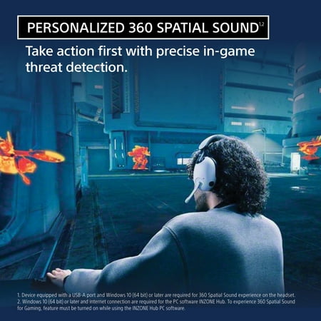Sony - INZONE H9 Wireless Noise Canceling Gaming Headset - White