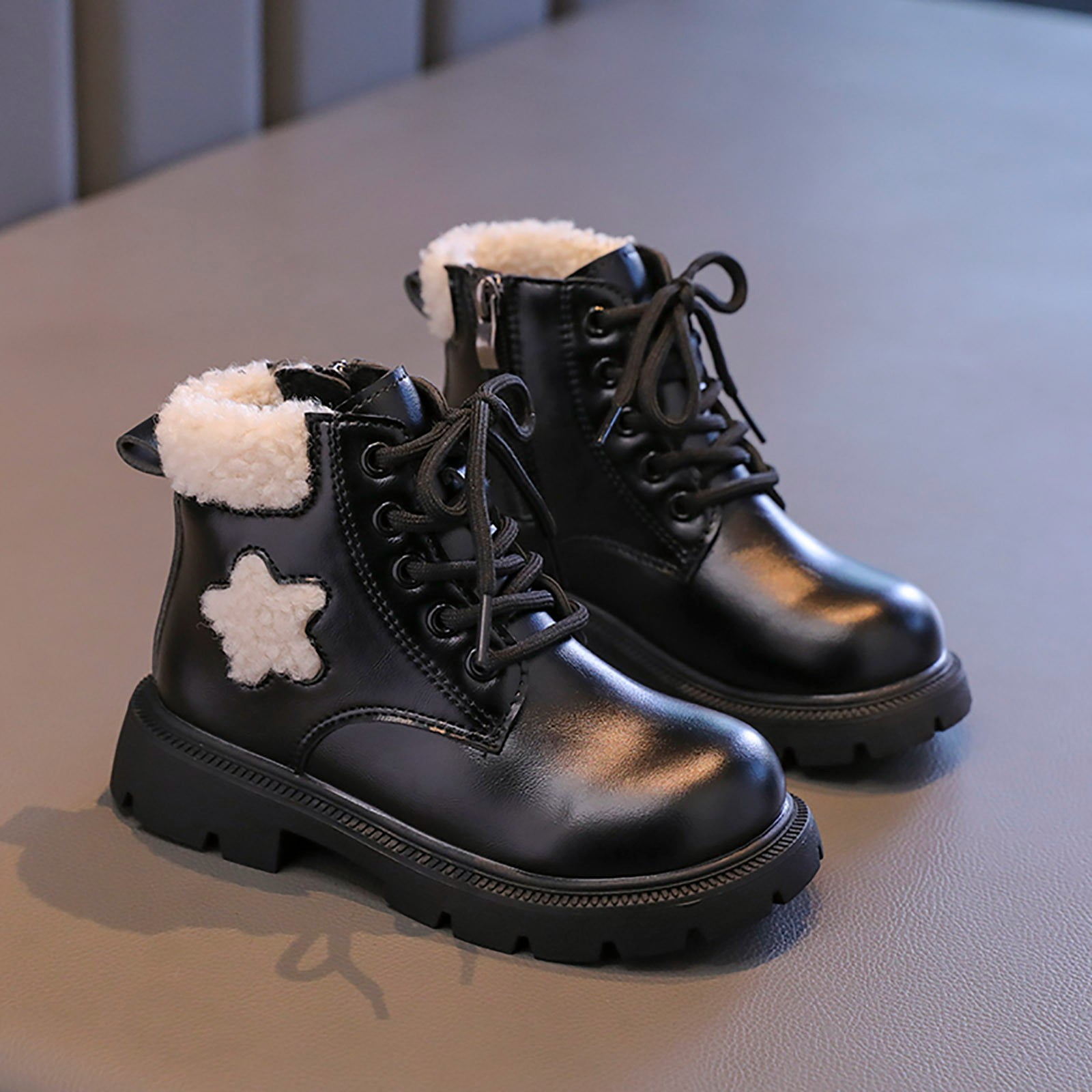nsendm Girls Shoes Little Kid Female Girls Snow Boots Size 1 Girls Ankle Boots Low Block Heel Booties Little Kid Big Kids Little Girls Short Boots Black 29 Walmart