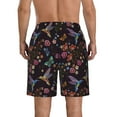 thumbnail image 3 of Kdxio Humming Bird And Tropical Flowers Pattern Mens Casual Shorts - Drawstring Summer Beach Sports Shorts for Men, 3 of 9