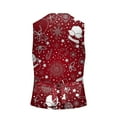 thumbnail image 5 of ZXLBBD Mens Christmas Printed Pocket Buttons Sleeveless V Neck Vest Jacket Suit Vest Casual Outdoor Cozy Daily Wear, 5 of 5