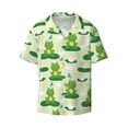 thumbnail image 4 of Salouo Cute Frog1 Pattern Cuban Collar Shirts for Men Button-Down Shirt Men's Short Sleeve Shirts Hawaiian Shirts Casual Shirts -3X-Large, 4 of 6