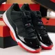 thumbnail image 1 of N I-K-E A i r-Jor-dan 11 Retro Low (GS) Shoes Black Varsity Red FV5121-006 Multi Sizes, 1 of 6