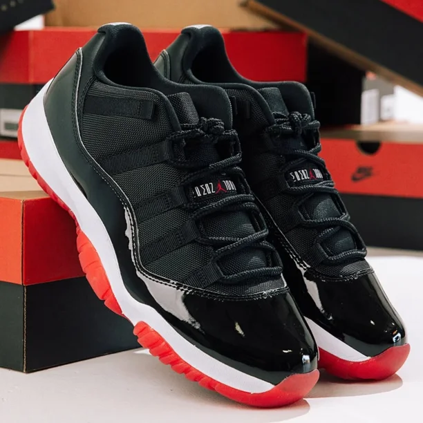 N I-K-E A i r-Jor-dan 11 Retro Low (GS) Shoes Black Varsity Red FV5121-006 Multi Sizes