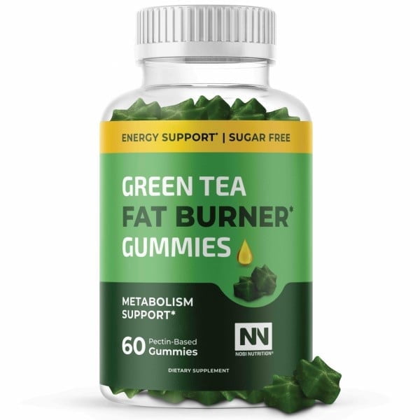 Nobi Nutrition Green Tea Fat Burner Gummies, Metabolism Support for Men and Women, 60 Count