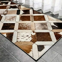 Cowhide patchwork rug