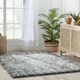 thumbnail image 2 of Well Woven Brega 3'11" x 5'3" Grey Geometric Diamond Thick Shag Area Rug, 2 of 8