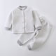 thumbnail image 1 of Cowsor Toddler Baby Fall Outfit Linen Long Sleeve Button Down PocketShirt Tops Striped Pants 2Pcs Clothes Set, 1 of 6