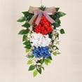 thumbnail image 2 of Swag Wreath, Independence Day Garland, Artificial Silk Flower Hanging Teardrop Wreath para Holiday decor Hanging Pendant, 2 of 9