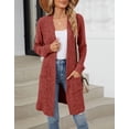 thumbnail image 5 of Coglid Long Open Front Knitted Cardigans for Womens Solid Color Ribbed Cardigans Textured Pattern Casual Fall Cardigans for Womens, 5 of 8