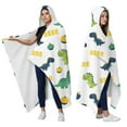 thumbnail image 2 of Wearable Blanket,White Cartoon Dinosaurs Pumpkins Pattern Hooded Wearable Flannel Blanket for Adults & Teens,Winter Poncho Shawl Wrap Cape Cozy Anti-Pill,50"x60", 2 of 5