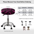 thumbnail image 6 of HUIACONG Pink Bat & Spider Web Polyester Stool Covers Chair Slipcovers with Elastic Fabric, Dust Proof Soft Round Stool Seat Covers for Hotel, 6 of 6
