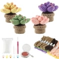 thumbnail image 4 of 38PCS Crochet Kit Crochet Potted for Beginners DIY Plants Craft Crochet Knitting Kit with Step-by-Step Video Tutorial for Home Decor(Not Include Finished Product), 4 of 11