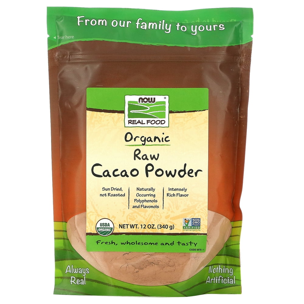 Now Foods Real Food, Organic Raw Cacao Powder, 12 oz (340 g) Walmart