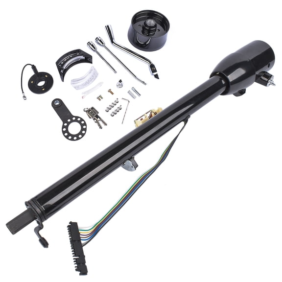 GELUOXI 32" Black Stainless Automatic Tilt Steering Column Shift Polished with Key & Adapter