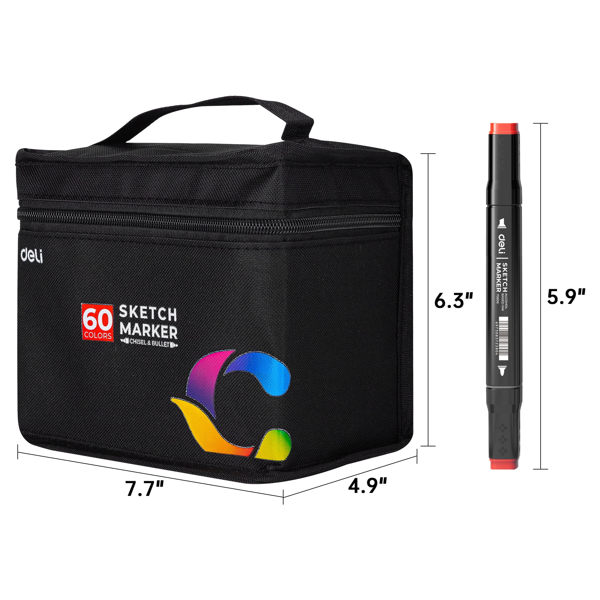 3 bags with 80 double-sided colored markers/pencils in each bag
