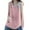 Pink, variant on Women Casual Daily Shirts O Neck Sleeveless T Shirt Tee Vest Color Block Button Cotton And Llinen Loose Tank Tops Blouse