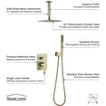 thumbnail image 5 of Boyel Living 10 in Ceiling Mount Dual Shower Heads Shower System High Pressure Rainfall Shower Head Set,Brushed Gold Handheld Shower Head With Top Spray, 5 of 11
