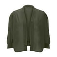 thumbnail image 6 of Babcutegg Cardigan Sweaters for Women 3/4 Sleeve Lightweight Soild Color Elegant Clothes for Women Army Green, 6 of 10