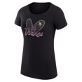 thumbnail image 2 of Women's G-III 4Her by Carl Banks Black Minnesota Vikings Animal Print Heart Fitted T-Shirt, 2 of 3