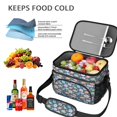 thumbnail image 5 of Dinosaur and Speech Bubble Gray Insulated Lunch Box for Women Men, Medium Leakproof Cooler Bag with Adjustable Strap, 10"x6.7"x8", 5 of 6