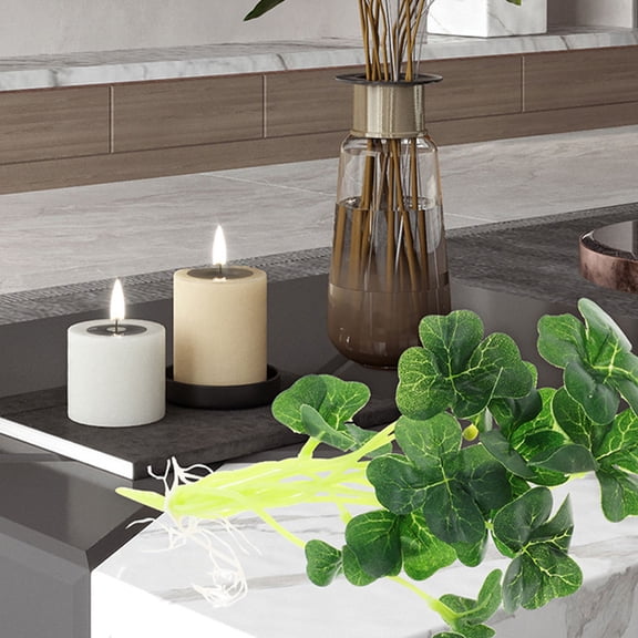 MERRYHAPY 6PCS Faux Shamrock Leaves Artificial Green Plants Table Centerpiece for Office Desk Home Decoration