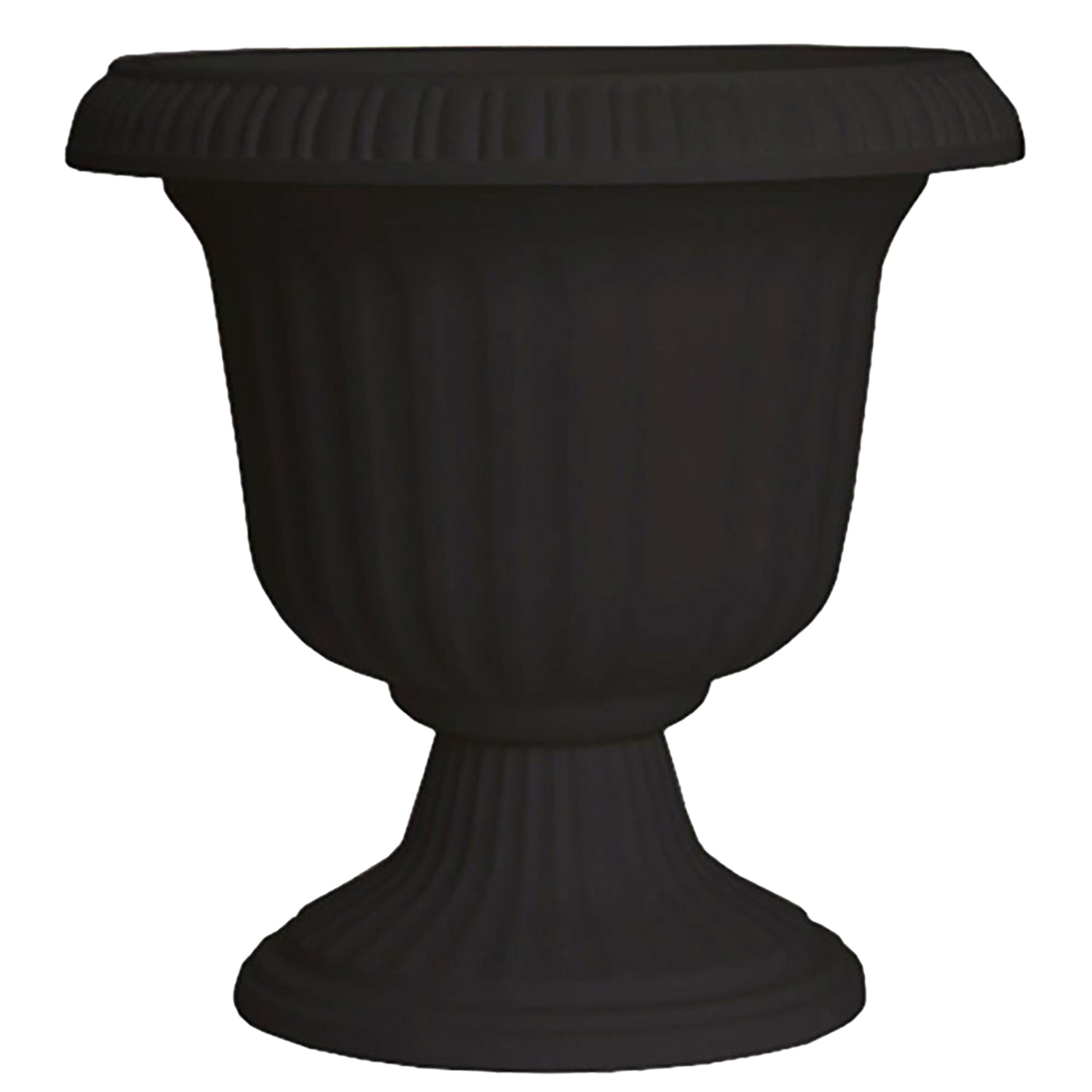 Southern Patio 14" Lightweight Outdoor Utopian Urn Planter, Black (2 Pack)